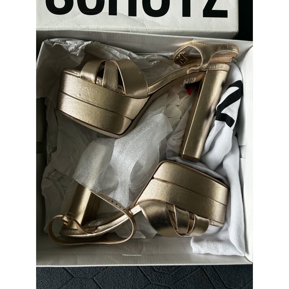 Schultz Keefa High Gold Metallic Heel Size 8 - Picture 10 of 10